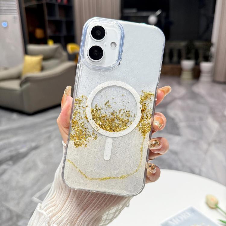 For iPhone 17 Gilding MagSafe Hybrid Clear TPU Phone Case
