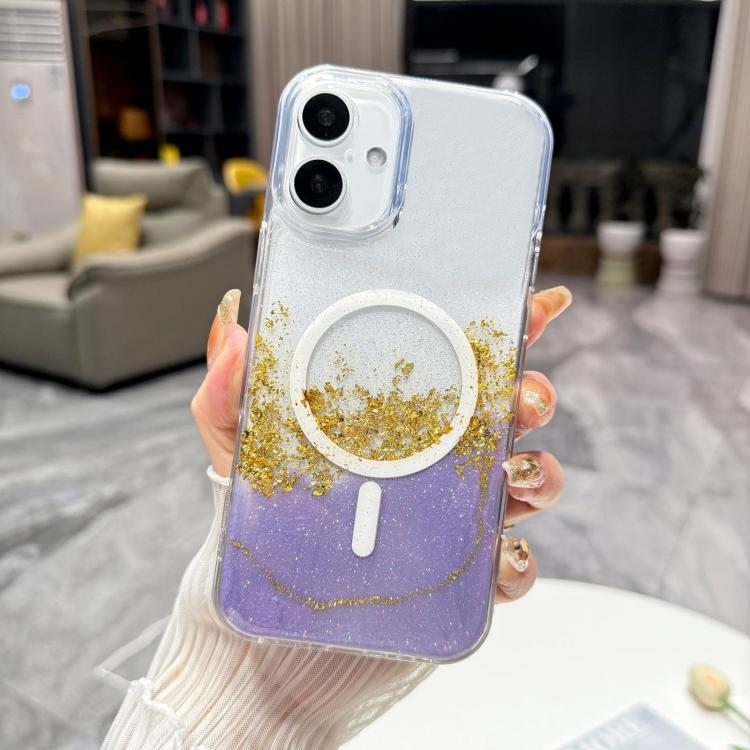 For iPhone 17 Gilding MagSafe Hybrid Clear TPU Phone Case
