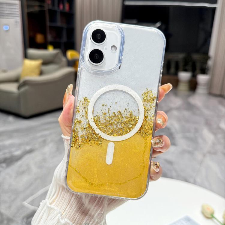 For iPhone 17 Gilding MagSafe Hybrid Clear TPU Phone Case