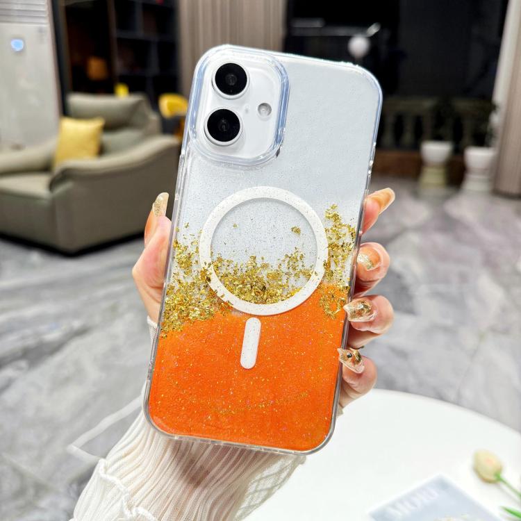 For iPhone 17 Gilding MagSafe Hybrid Clear TPU Phone Case
