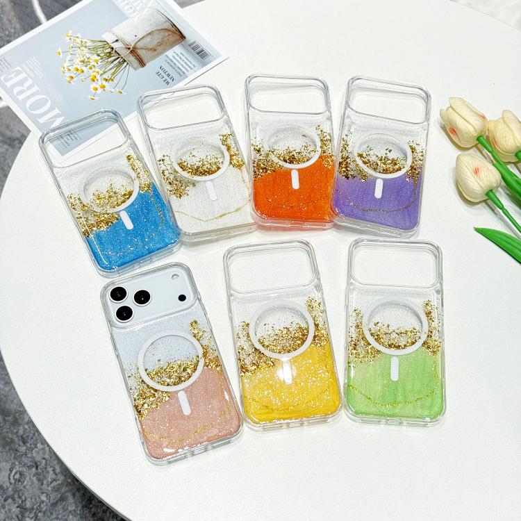 For iPhone 17 Gilding MagSafe Hybrid Clear TPU Phone Case