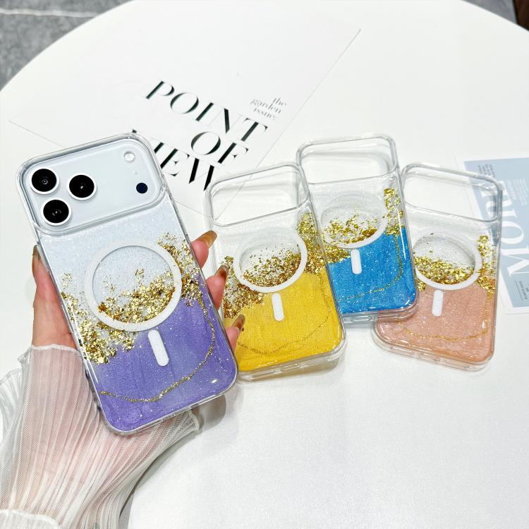 For iPhone 17 Gilding MagSafe Hybrid Clear TPU Phone Case