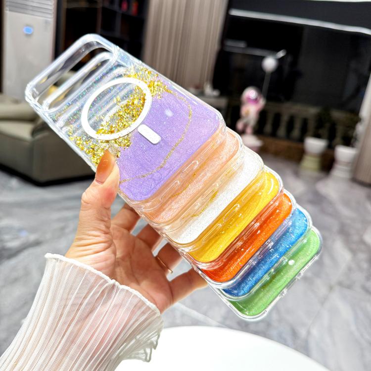 For iPhone 17 Gilding MagSafe Hybrid Clear TPU Phone Case