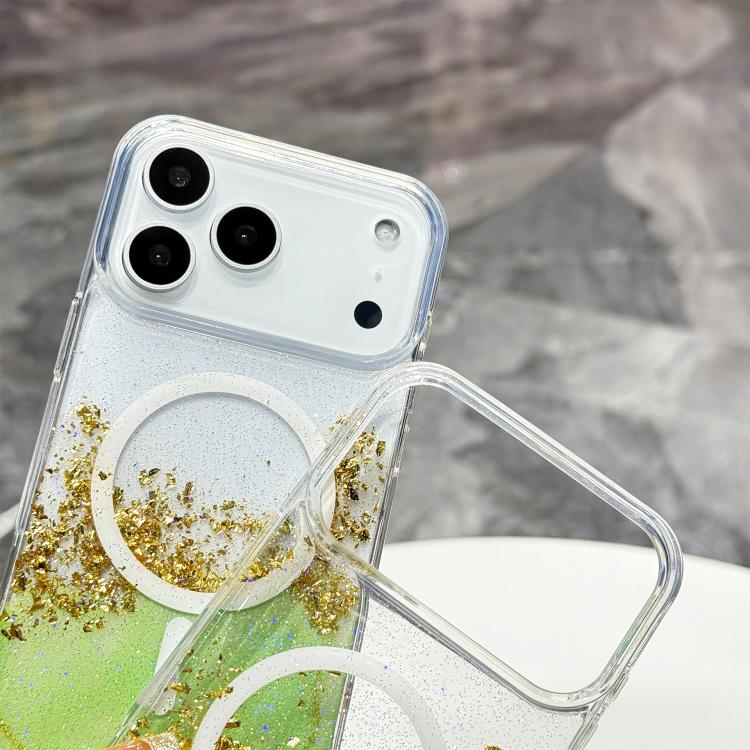 For iPhone 17 Gilding MagSafe Hybrid Clear TPU Phone Case
