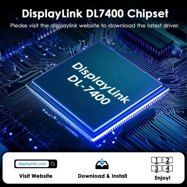 WAVLINK UG7501DH 85W Upstream Charging 2DP + 2HD Converter 4K / 8K Display Adapter