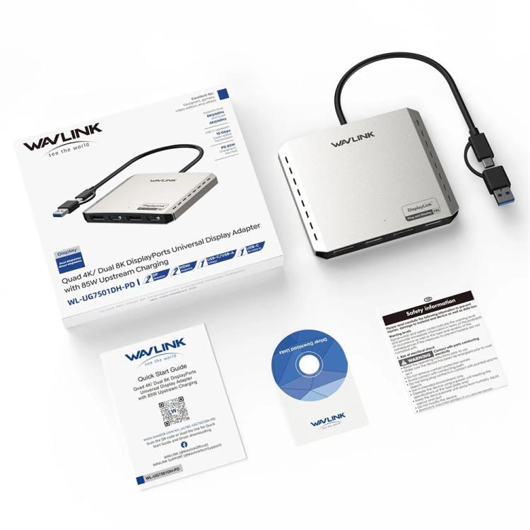 WAVLINK UG7501H 85W Upstream Charging 4 HD Converter 4K Display Adapter