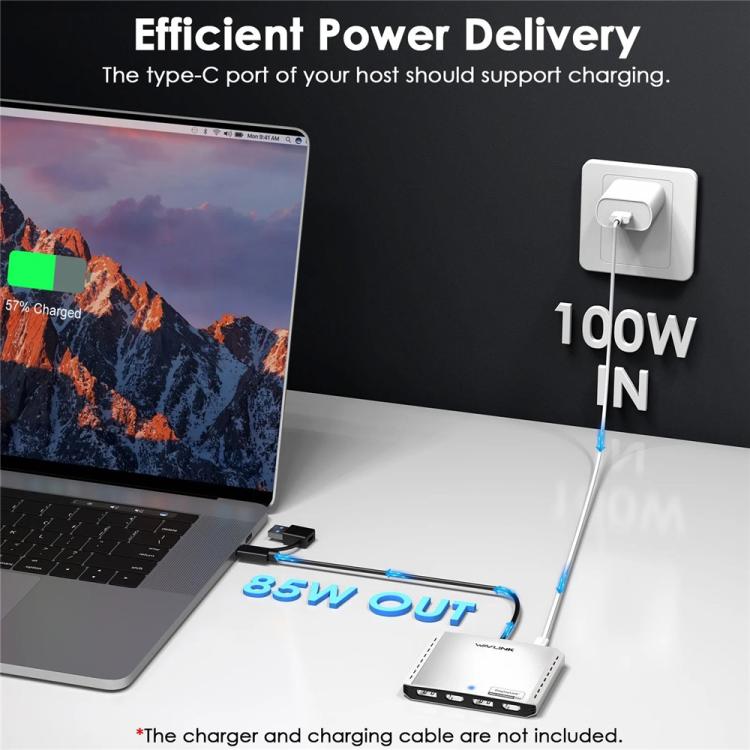 WAVLINK UG7501H 85W Upstream Charging 4 HD Converter 4K Display Adapter