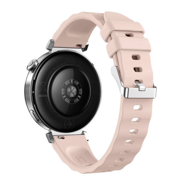 18mm Wave Texture Silver Buckle Silicone Watch Band