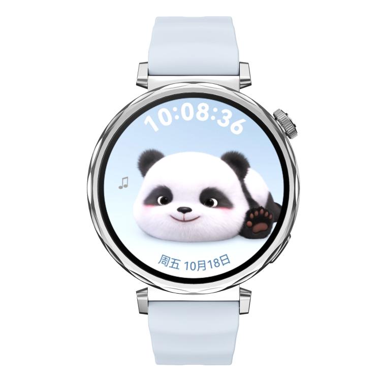 18mm Wave Texture Silver Buckle Silicone Watch Band