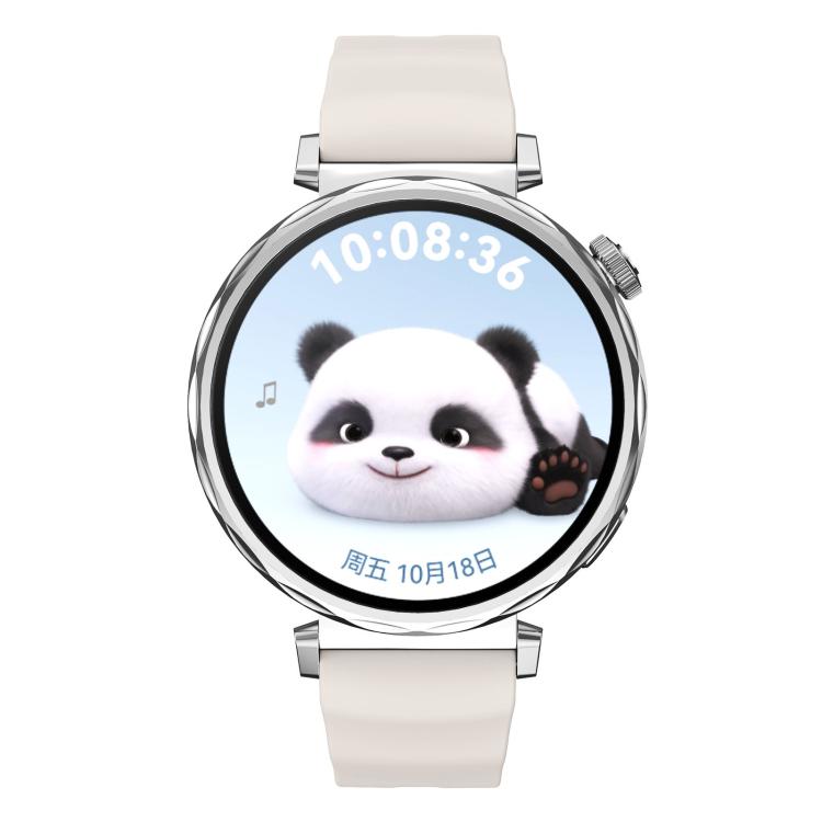 18mm Wave Texture Silver Buckle Silicone Watch Band