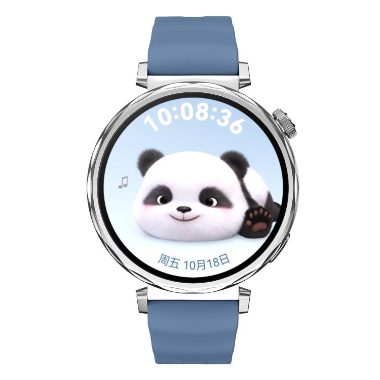 18mm Wave Texture Silver Buckle Silicone Watch Band