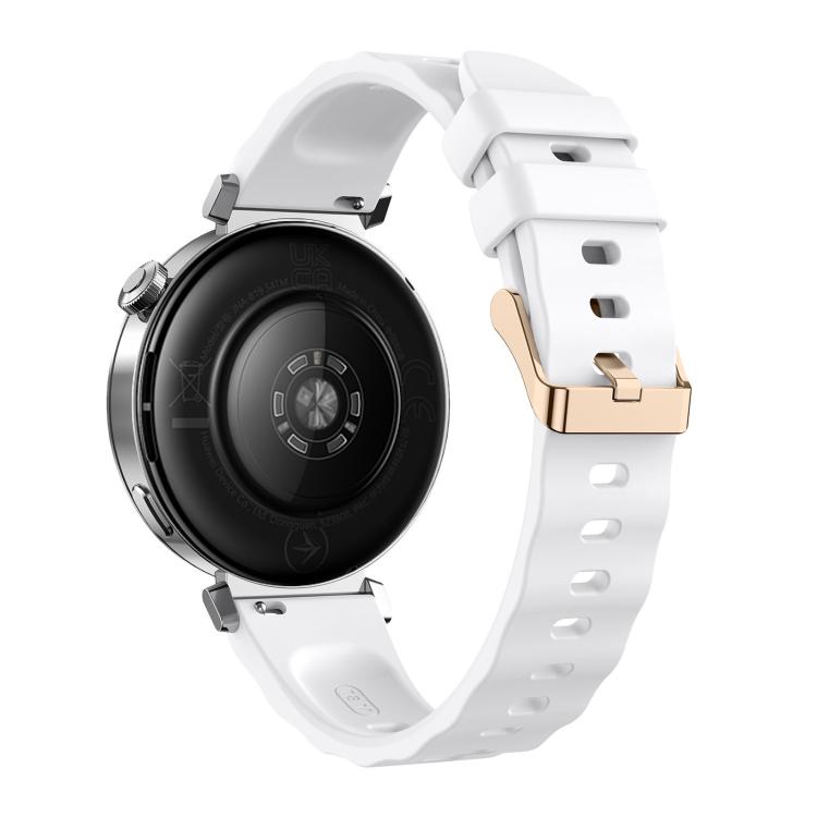 18mm Wave Texture Rose Gold Buckle Silicone Watch Band