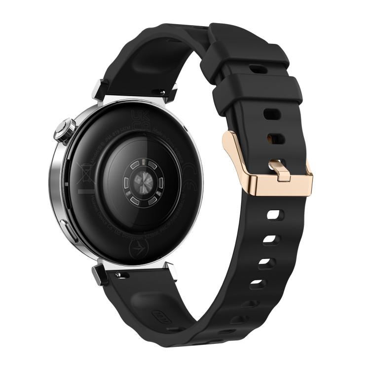 18mm Wave Texture Rose Gold Buckle Silicone Watch Band