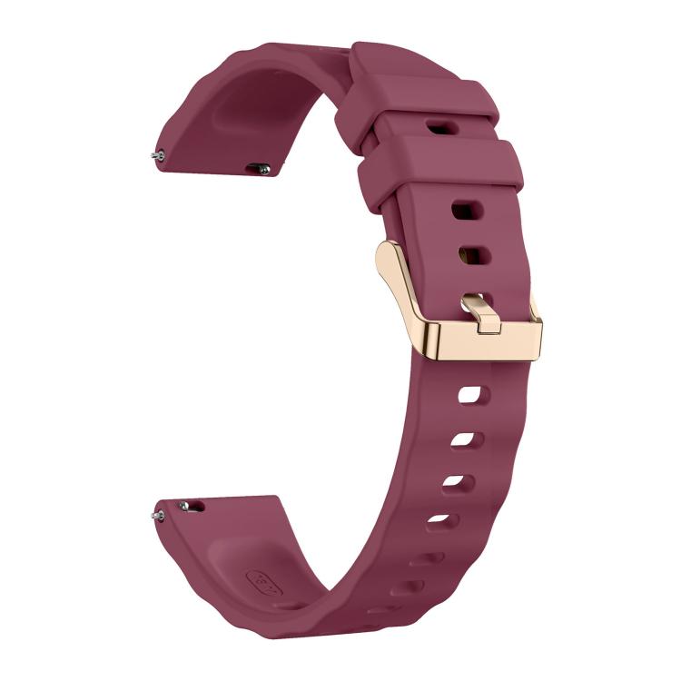 18mm Wave Texture Rose Gold Buckle Silicone Watch Band