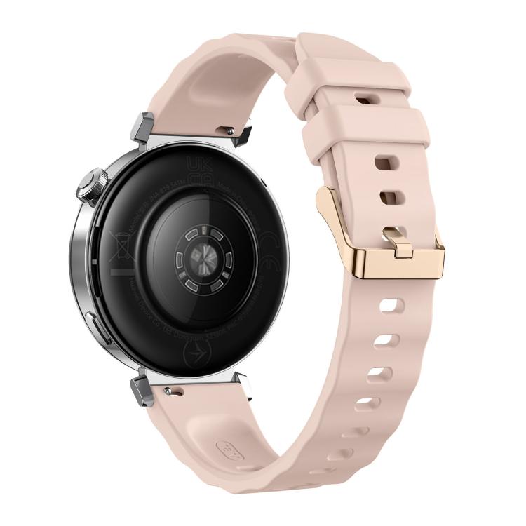 18mm Wave Texture Rose Gold Buckle Silicone Watch Band