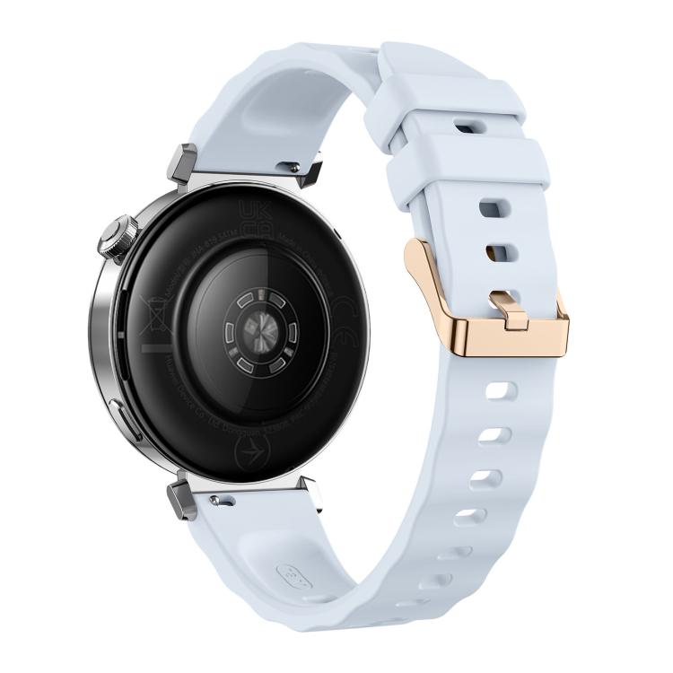 18mm Wave Texture Rose Gold Buckle Silicone Watch Band