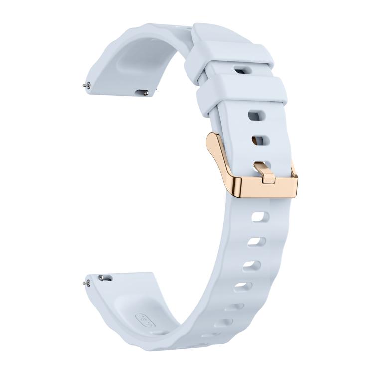 18mm Wave Texture Rose Gold Buckle Silicone Watch Band