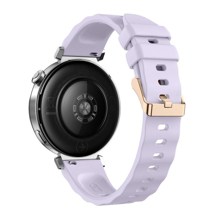 18mm Wave Texture Rose Gold Buckle Silicone Watch Band