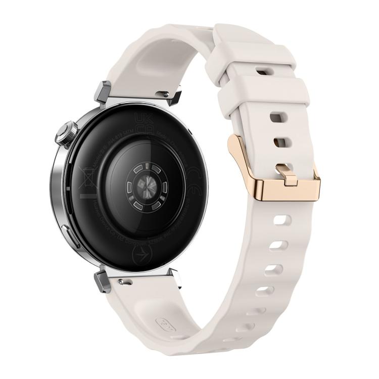 18mm Wave Texture Rose Gold Buckle Silicone Watch Band