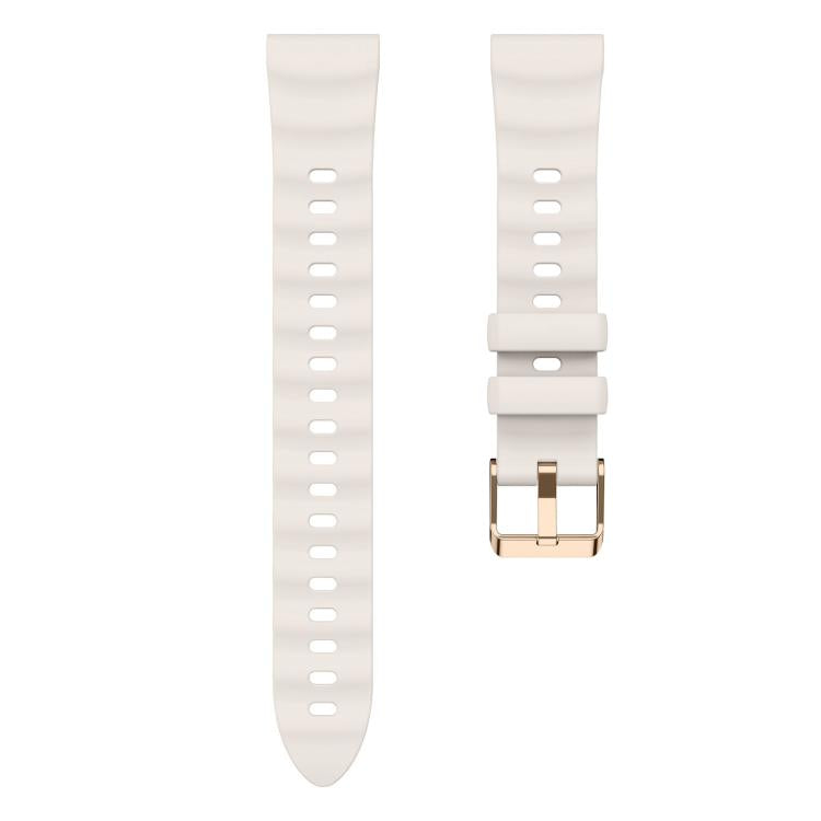 18mm Wave Texture Rose Gold Buckle Silicone Watch Band