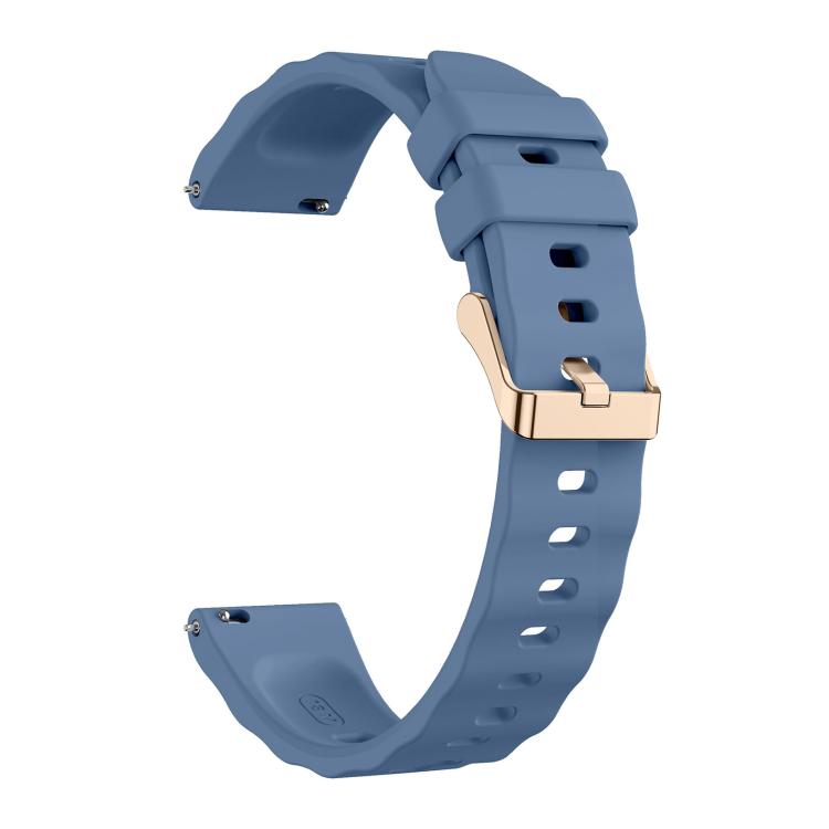 18mm Wave Texture Rose Gold Buckle Silicone Watch Band