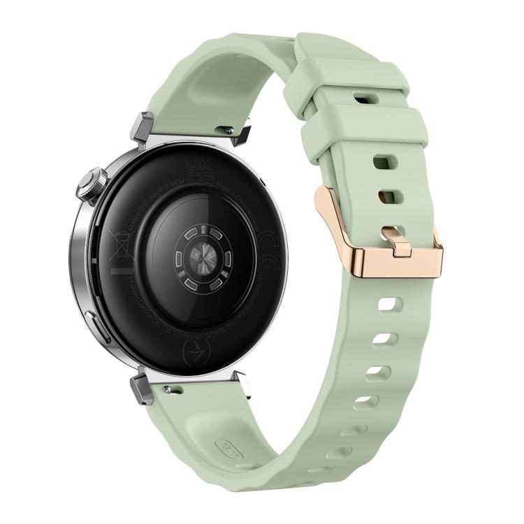 18mm Wave Texture Rose Gold Buckle Silicone Watch Band