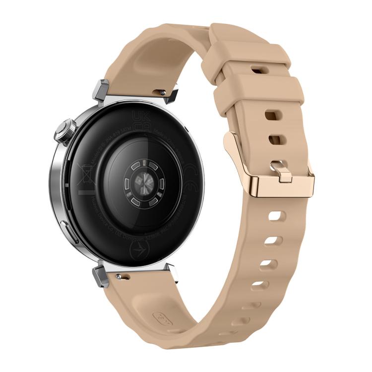 18mm Wave Texture Rose Gold Buckle Silicone Watch Band