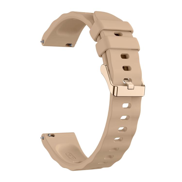 18mm Wave Texture Rose Gold Buckle Silicone Watch Band