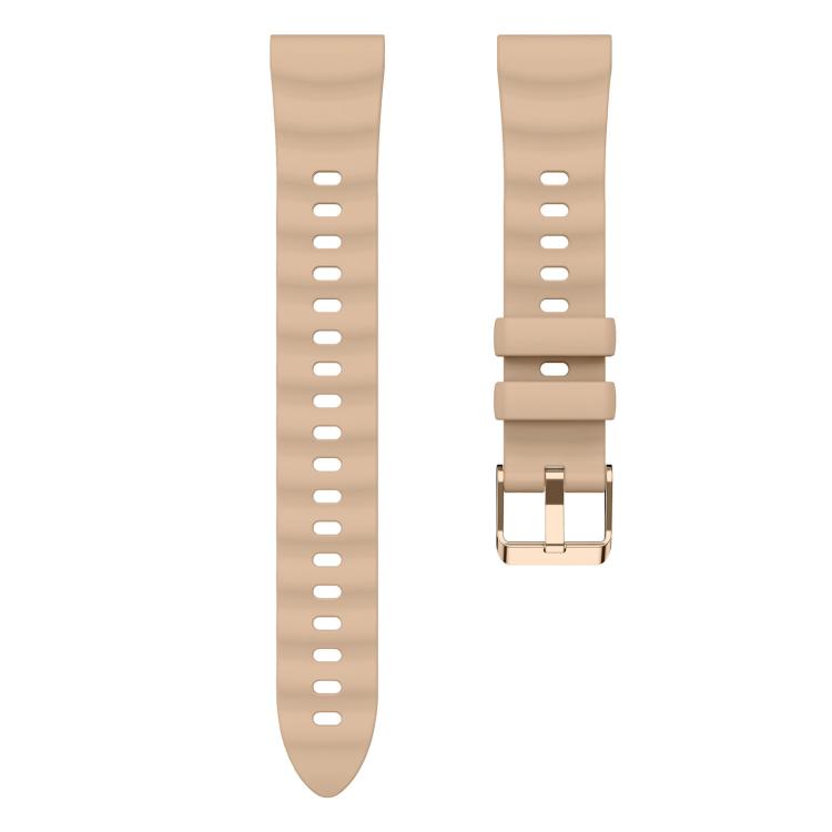 18mm Wave Texture Rose Gold Buckle Silicone Watch Band