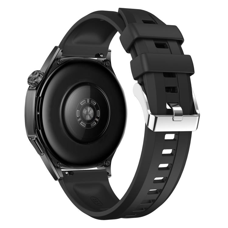 22mm Vertical Stripes Silver Buckle Solid Color Silicone Watch Band