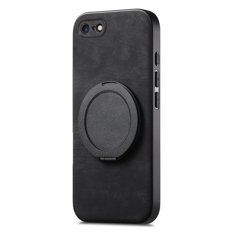 For iPhone 7 / 8 / SE 2022 Retro Leather Rotation Round Holder Phone Case
