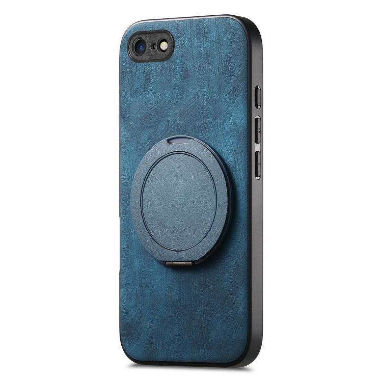 For iPhone 7 / 8 / SE 2022 Retro Leather Rotation Round Holder Phone Case