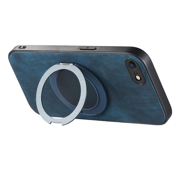 For iPhone 7 / 8 / SE 2022 Retro Leather Rotation Round Holder Phone Case