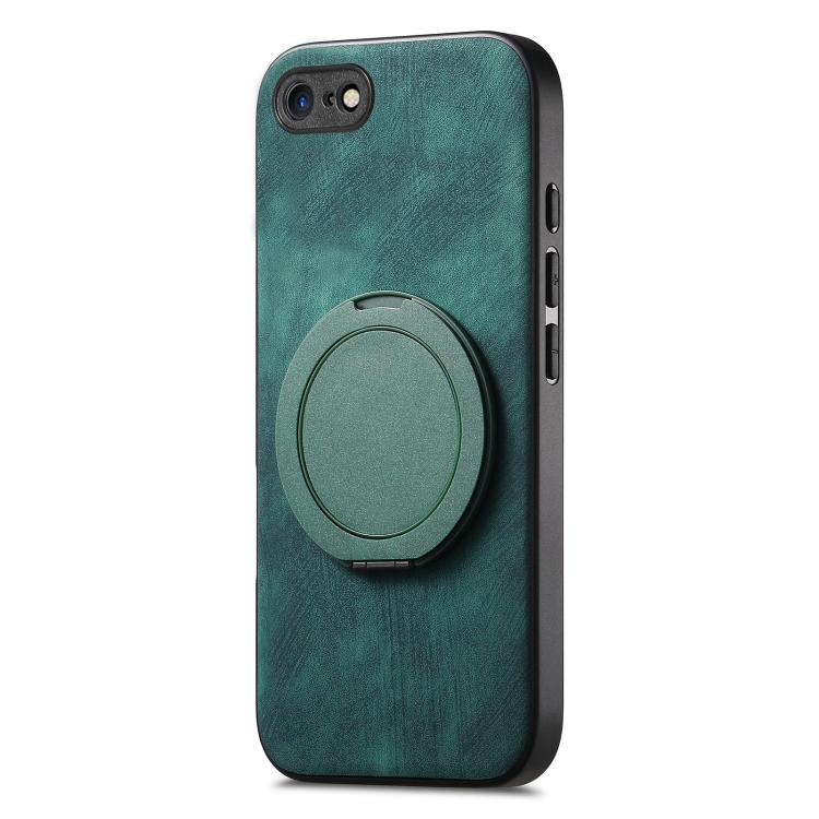 For iPhone 7 / 8 / SE 2022 Retro Leather Rotation Round Holder Phone Case