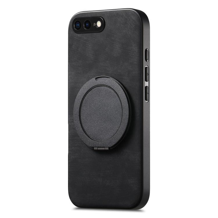 For iPhone 7 Plus / 8 Plus Retro Leather Rotation Round Holder Phone Case