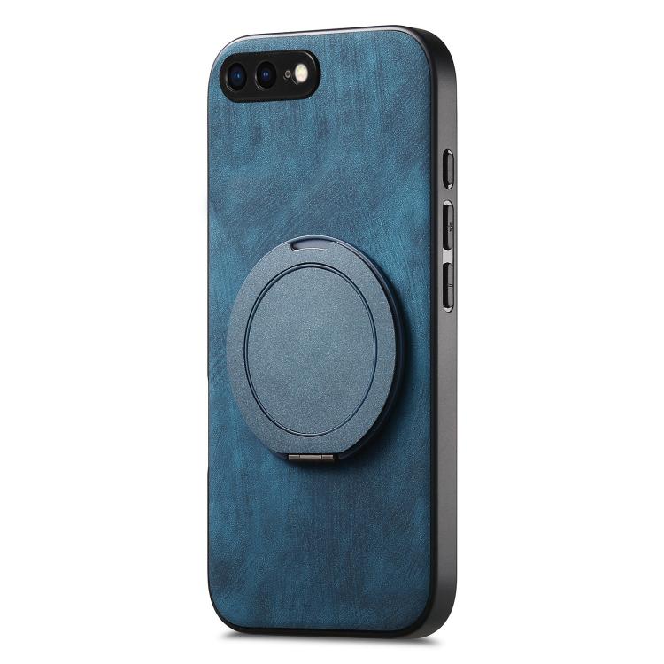For iPhone 7 Plus / 8 Plus Retro Leather Rotation Round Holder Phone Case