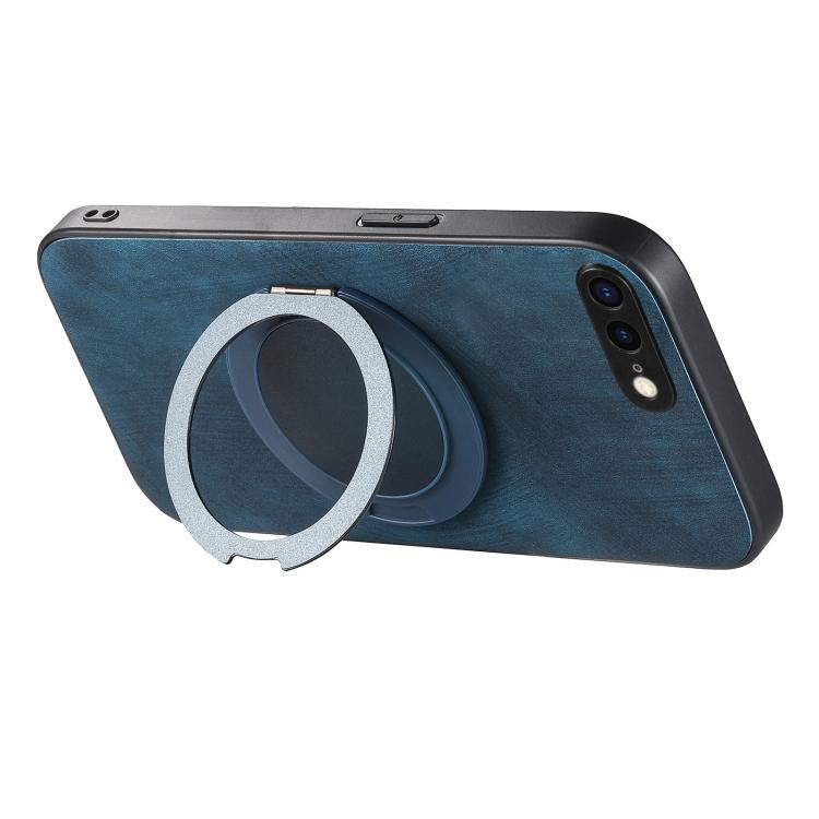 For iPhone 7 Plus / 8 Plus Retro Leather Rotation Round Holder Phone Case
