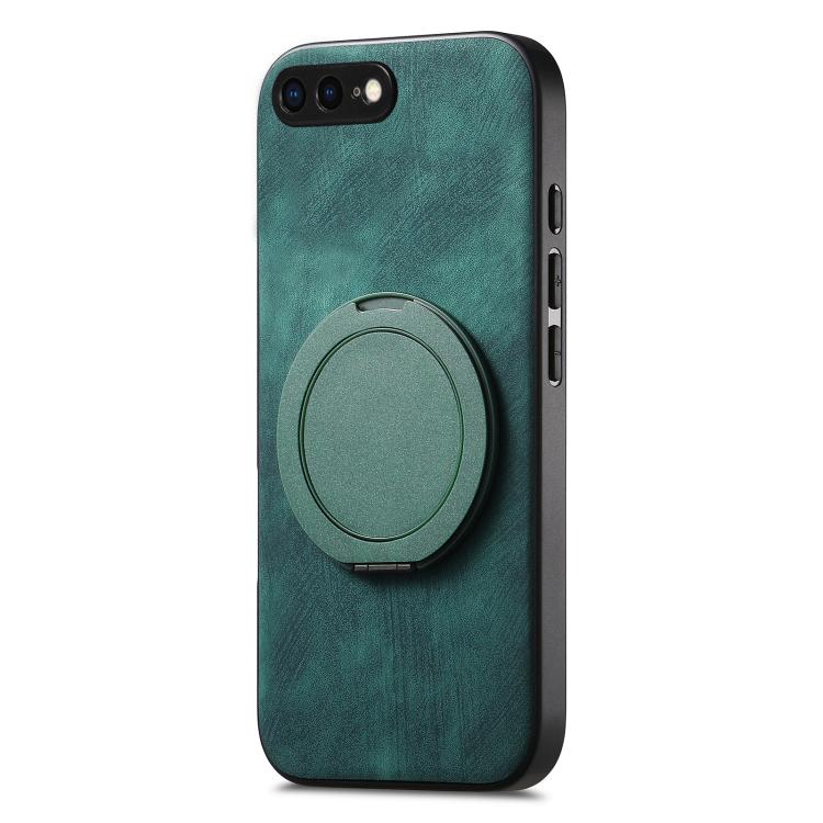 For iPhone 7 Plus / 8 Plus Retro Leather Rotation Round Holder Phone Case