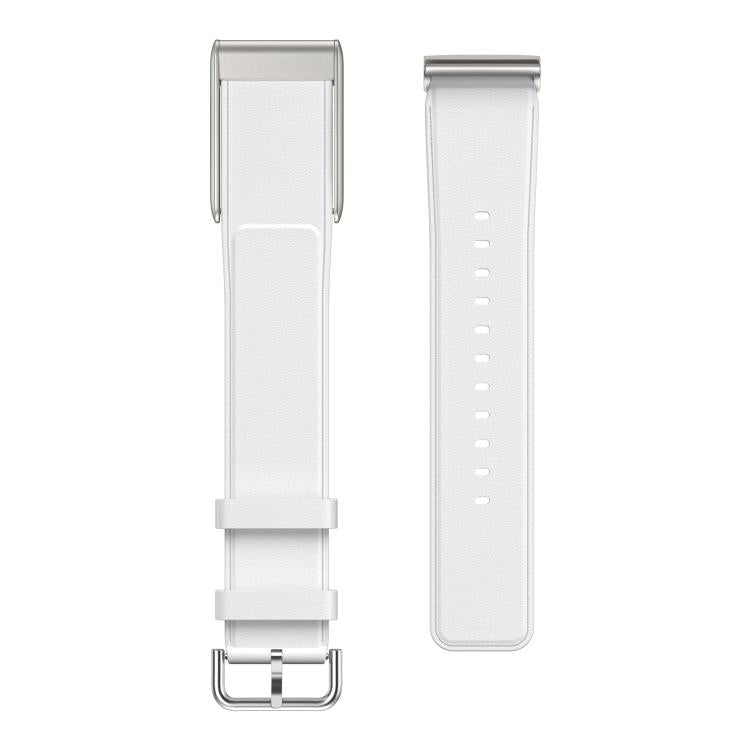 For WHOOP 5.0 Regular Silver Pin Buckle Leather Watch Band