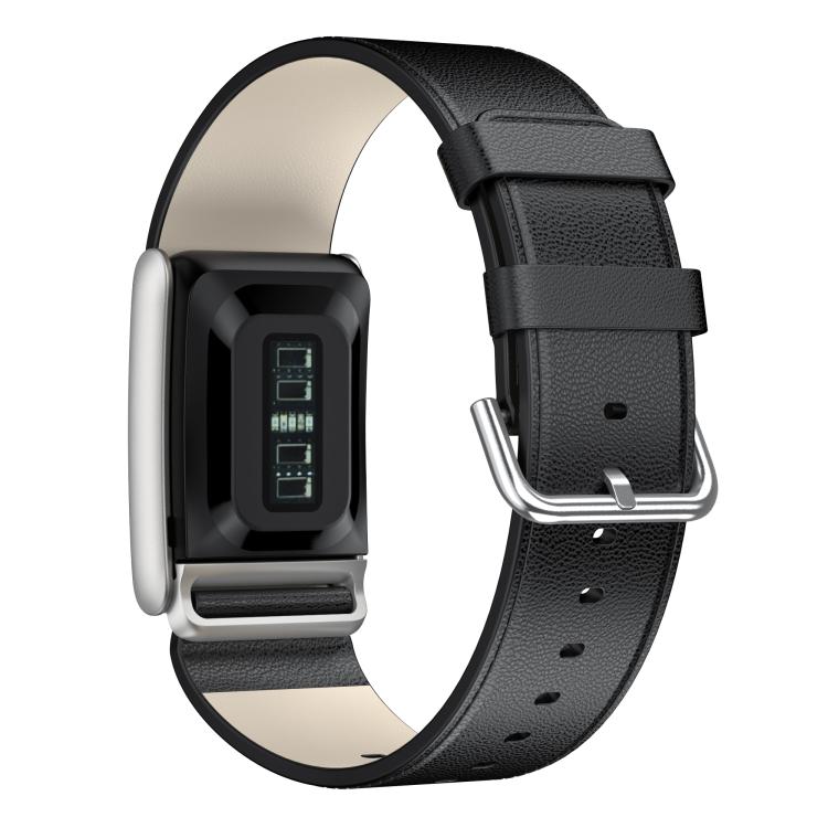 For WHOOP 5.0 Regular Silver Pin Buckle Leather Watch Band