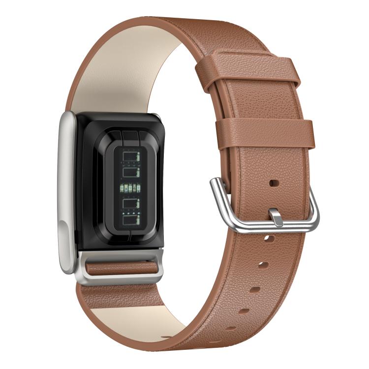For WHOOP 5.0 Electrocardiogram Silver Pin Buckle Leather Watch Band