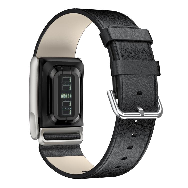 For WHOOP 5.0 Electrocardiogram Silver Pin Buckle Leather Watch Band