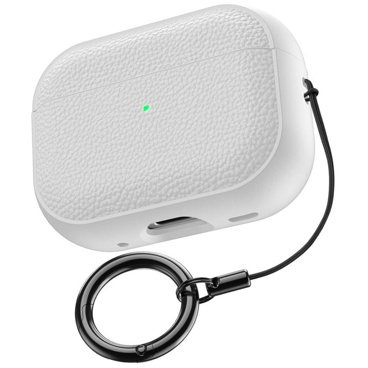 For AirPods Pro 3 Lychee Texture TPU Earphone Cover with Buckle