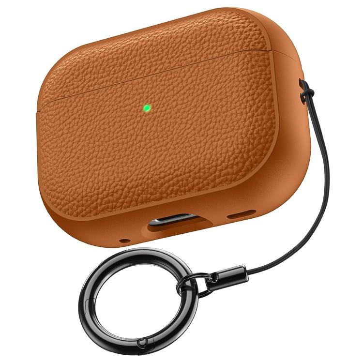 For AirPods Pro 3 Lychee Texture TPU Earphone Cover with Buckle