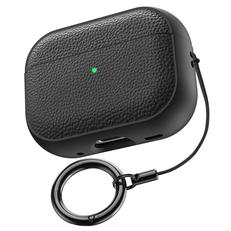 For AirPods Pro 3 Lychee Texture TPU Earphone Cover with Buckle