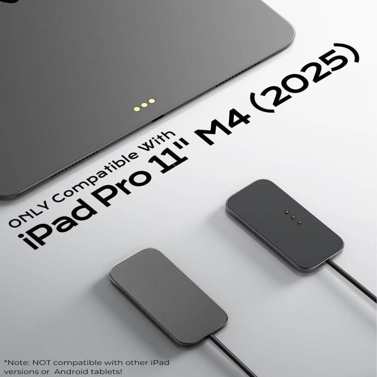 For iPad Pro 11 2025 Smart PIN Magnetic Charger Wireless Charging Pad with Type-C Cable