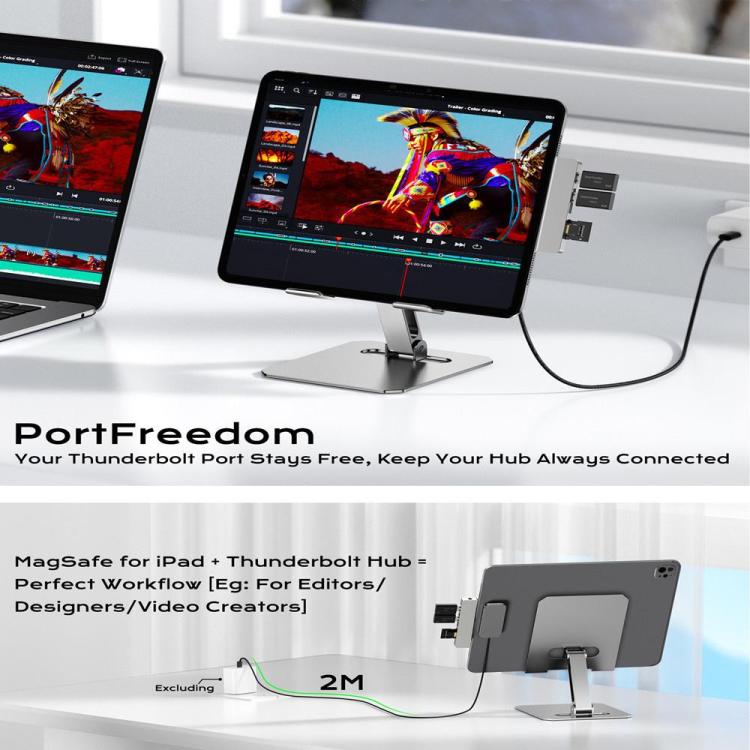 For iPad Pro 11 2025 Smart PIN Magnetic Charger Wireless Charging Pad with Type-C Cable