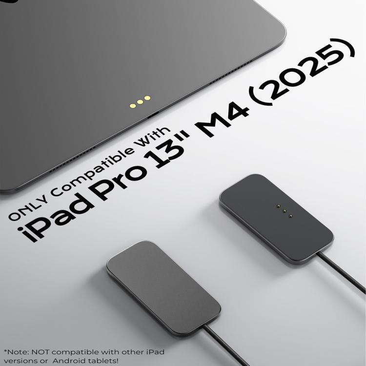 For iPad Pro 13 2025 Fast Charging Smart PIN Magnetic Charger Wireless Charging Pad with Type-C Cable