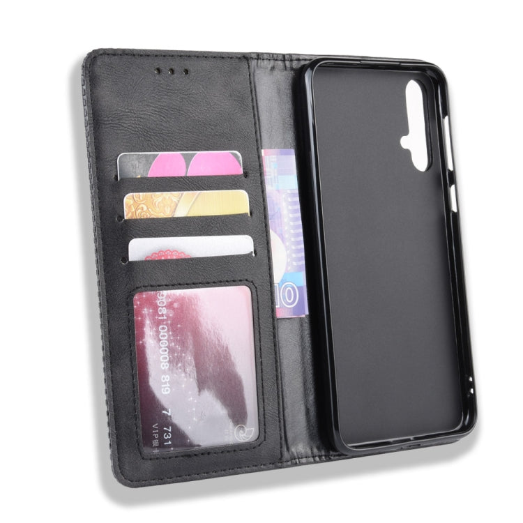 Magnetic Buckle Retro Crazy Horse Texture Horizontal Flip Leather Case for Huawei