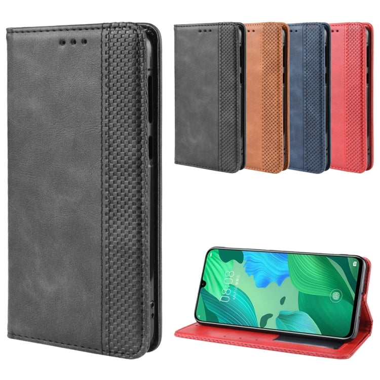Magnetic Buckle Retro Crazy Horse Texture Horizontal Flip Leather Case for Huawei